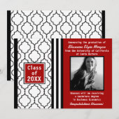 Faire-part photo de graduation chic contemporaine  (Devant / Derrière)