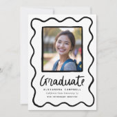 Faire-part Photo de Graduation de la main noire tirée (Devant)