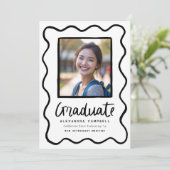 Faire-part Photo de Graduation de la main noire tirée (Debout devant)