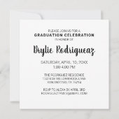 Faire-part photo de graduation de script moderne (Dos)