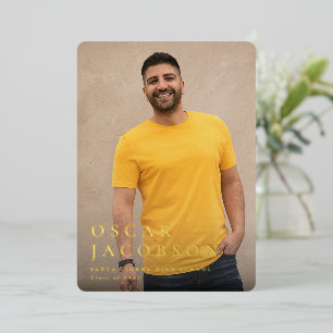 Faire-part photo de Graduation de texte Foil moder