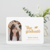 Faire-part Photo de graduation de type rétro (Debout devant)