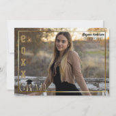 Faire-part photo de graduation Gold Border Grad (Devant)