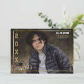 Faire-part photo de graduation Gold Border Grad (Debout devant)