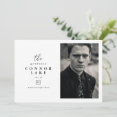 Faire-part Photo de graduation horizontale classique (Debout devant)