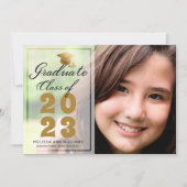Faire-part Photo de Graduation moderne Gold Black Script 2023 (Devant)