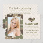 FAIRE-PART PHOTO DE LA DIPLÔME DE CAMOUFLAGE HEART (Devant / Derrière)