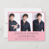 Faire-part photo de la finition rose (Devant)