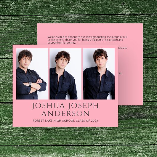 Faire-part photo de la finition rose