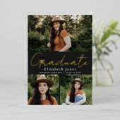 Faire-part photo de la graduation de l'huile de sc (Debout devant)