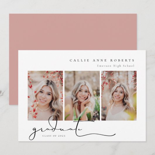 Faire-part photo de la graduation de l'instantané (Devant / Derrière)