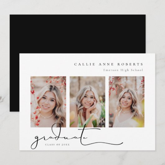 Faire-part photo de la graduation de l'instantané  (Devant / Derrière)