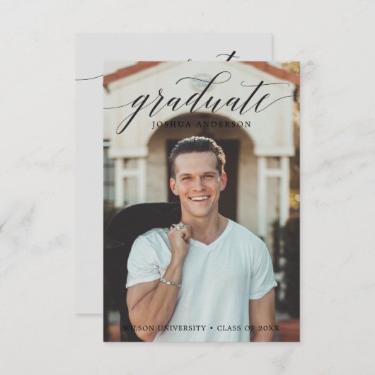 Faire-part photo de la graduation de script (Devant / Derrière)