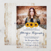 Faire-part photo de la graduation du tournesol rus (Devant / Derrière)