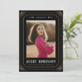 Faire-part photo de la graduation inspirée du tir (Debout devant)