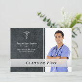 Faire-part photo de la graduation Médicale des soi (Debout devant)