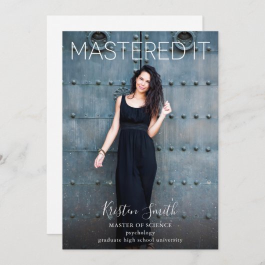 Faire-part photo de la maîtrise (Devant / Derrière)