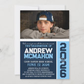 Faire-part photo de la Marine & Bébé Blue Graduati (Devant)