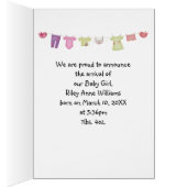 Faire-part photo de la petite fille (Intérieur (Droit))