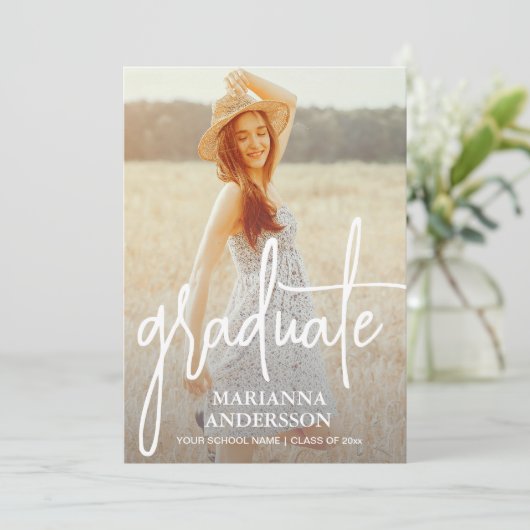 Faire-part photo de la superposition de script (Debout devant)