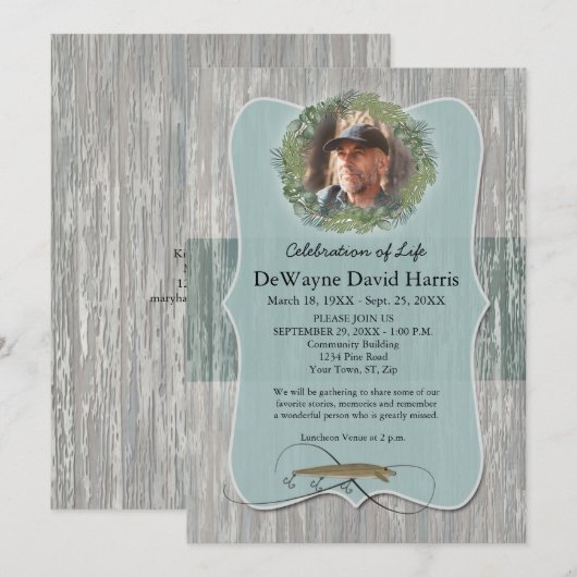 Faire-part photo de la sympathie du pêcheur (Devant / Derrière)