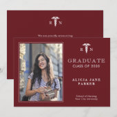 Faire-part photo de l'année de remise des diplômes (Devant / Derrière)