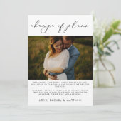 Faire-part Photo de mariage élégant et fuite/ Changement de p (Debout devant)