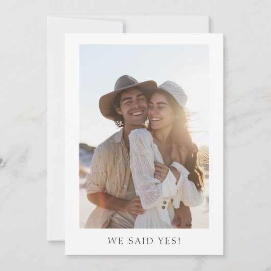 Faire-part Photo de mariage Élégant Rustique Nous avons dit o (Devant)
