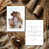 Faire-part Photo de mariage Élégant Rustique Nous avons dit o