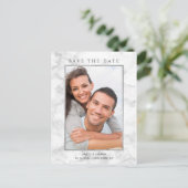 Faire-Part Photo de Mariage en Marbre Blanc Modern (Debout devant)