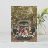 Faire-part Photo de mariage 'Just Married' écriture moderne (Debout devant)