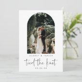 Faire-part Photo de mariage moderne avec arche et nœud (Debout devant)