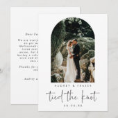 Faire-part Photo de mariage moderne avec arche et nœud (Devant / Derrière)