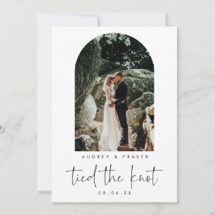 Faire-part Photo de mariage moderne avec arche et nœud