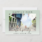 Faire-part Photo de mariage sage Happily Ever After Réception (Devant)