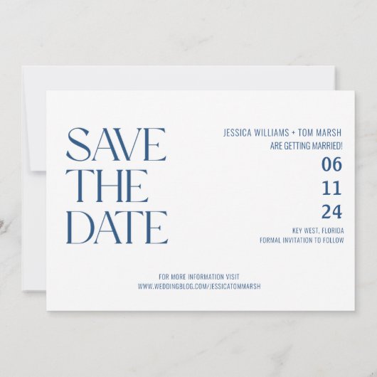 Faire-part Photo de mariage sur la plage Sauvez les dates Fai (Dos)