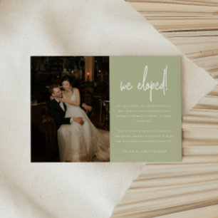 Faire-part Photo de mariage vert sauge moderne 'Nous nous som