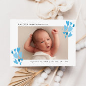 Faire-part Photo de naissance Cœurs Bleus Mignons