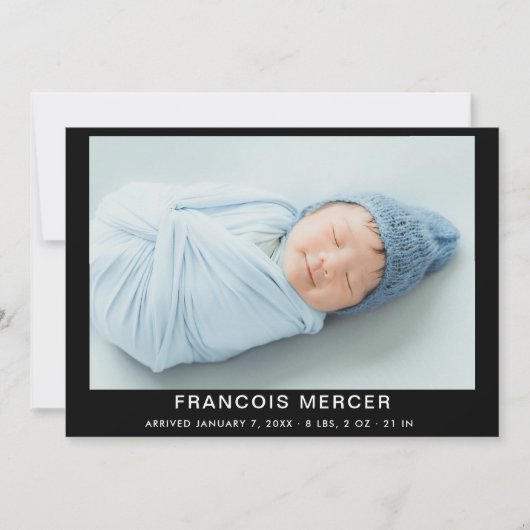 Faire-part Photo de naissance de bébé garçon (Devant)