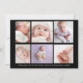 Faire-part Photo de naissance de bébé garçon (Dos)