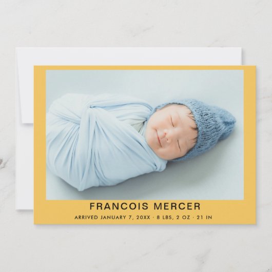 Faire-part Photo de naissance de bébé garçon (Devant)