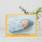 Faire-part Photo de naissance de bébé garçon (Debout devant)