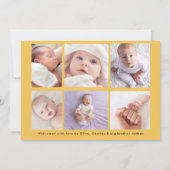 Faire-part Photo de naissance de bébé garçon (Dos)