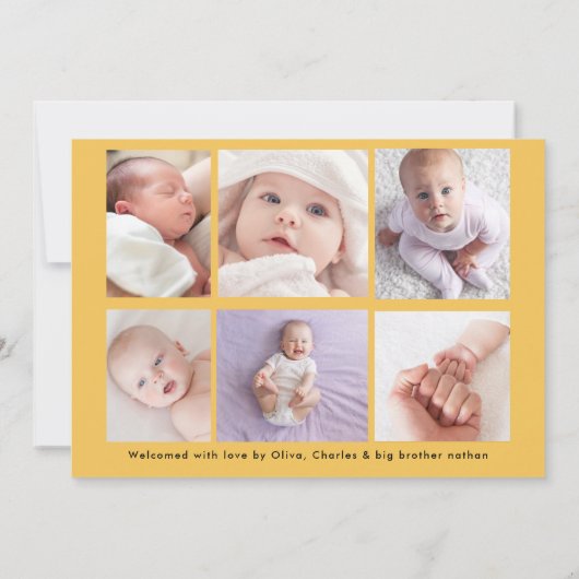 Faire-part Photo de naissance de bébé garçon (Dos)