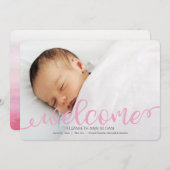 Faire-part photo de naissance de bébé manuscrit or (Devant / Derrière)