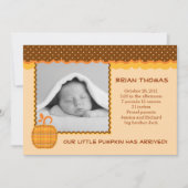 Faire-part photo de naissance de bébé petit Citrou (Devant)