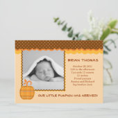 Faire-part photo de naissance de bébé petit Citrou (Debout devant)