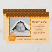 Faire-part photo de naissance de bébé petit Citrou (Devant / Derrière)