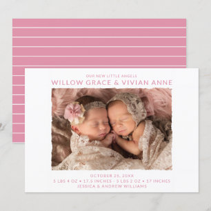 Faire-part Photo de naissance de jumelles