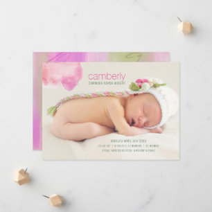 Faire-part Photo de naissance de la petite fille moderne